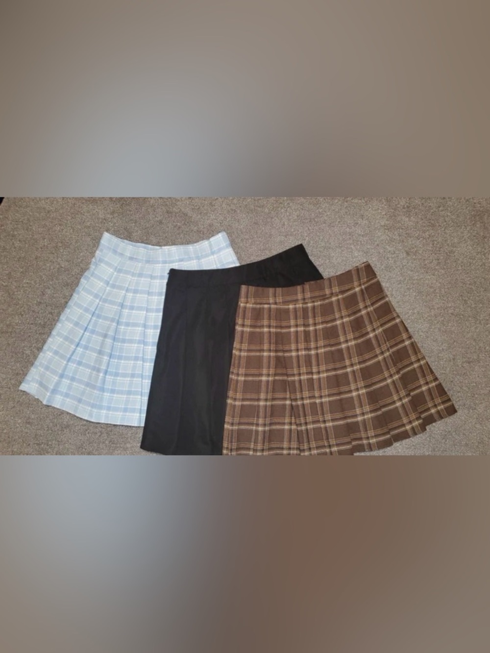 Pleated Skirts - Black, Brown Plaid, Light Blue Plaid HOT TOPIC & SHEIN
